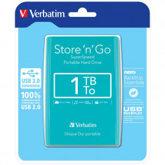 Hard disk extern Verbatim Store n Go 1TB 2.5 inch USB 3.0 Silvertree Green foto