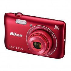 Aparat foto Nikon Coolpix S3700 20.1 Mpx zoom optic 8x WiFi Rosu foto