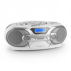 Auna RCD 230, Radio CD portabil stereo, USB, SD, MP3, caseta, FM / AM, alb foto