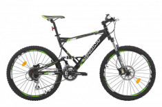 Bicicleta MTB Suspension, Sprint, JDX HDB, Aluminiu, Negru-Alb-Verde, 26 Inch, 24V SPRINT foto