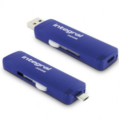 Memorie USB INTEGRAL Slide Otg 32GB blue foto