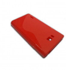 Husa Protectie Spate OEM S Line rosie pentru LG Optimus L7 foto