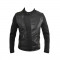 Jacheta tip Zara Man - din Piele eco + Bumbac - Neagra, cambrata - L XL
