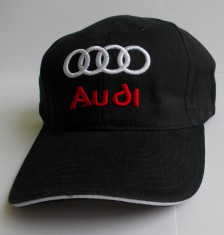 Sapca&amp;quot;Audi&amp;quot;neagra cu broderie alba si rosie foto