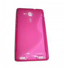 Husa Protectie Spate OEM Sony Ericsson Xperia SP M35h S Line silicon roz transparenta foto