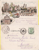 Salutari din Bucuresti - litografie 1899