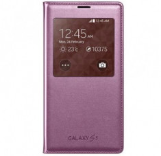 Husa Flip Cover SAMSUNG S-View Roz Glam Galaxy S5 foto