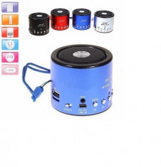 MINI BOXA Portabila cu Mp3 player, Radio FM, stick USB, card microSD. Metal. foto