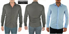 TORRENTE Couture Franta - Camasa Barbati Eleganta, &amp;quot;Grey Long Sleeve Shirt&amp;quot; SLIM FIT . Marime 41/42 (L/XL) OUTLET Arad Produse NOI Originale REDUSE! foto