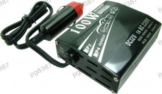 Invertor de tensiune, 12V - 220V, 100W + 5V USB-111056 foto