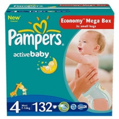 PAMPERS Scutece Active Baby 4 Maxi Mega Pack 132 buc foto