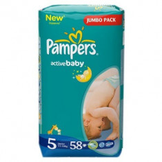 PAMPERS Scutece Active Baby 5 Junior Jumbo Pack 58 buc foto