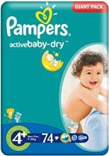 Scutece Pampers Giant Pack 4 Plus Active Baby Pentru Copii foto