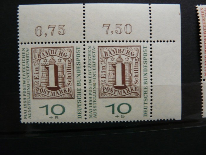 GERMANIA 1959 -EXPOZITIA FILATELICA INTERPOSTA VALORI NESTAMPILATE