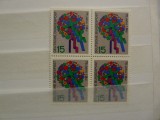 GERMANIA 1965 - ANIVERSARE 1 MAI SERIE COMPLETA NESTAMPILATA IN BLOC DE 4