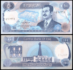 IRAK(07) 100 dinari 1994, Saddam foto
