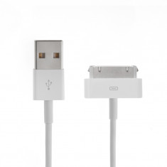 Cablu USB 30 pin iPhone 4 / 4S / iPad &amp;amp;quot ScreenGeeks&amp;amp;quot Alb foto