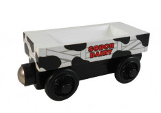 Wooden trenulet / locomotiva jucarie Thomas - MILK BARREL CAR vagon din lemn cu magnet - 100% original - NOU foto