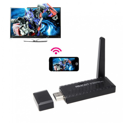 Aparat WIRELESS ce permite celor cu tel. sau tableta cu ANDROID WINDOWS MOBILE 8 sau IOS sa transmita si sa vada filme, poze, sau muzica pe televizor foto