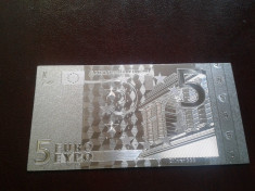 Bancnota 5 Euro placata cu Ag 99.9% foto