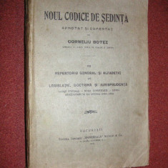 Corneliu Botez - Noul codice de sedinta lll - Adnotat si comentat - Repertoriul general si alfabetic, Legislatie, Doctrina si jurisprudenta (1925)