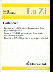 Codul civil - Autor : - - 111454 foto