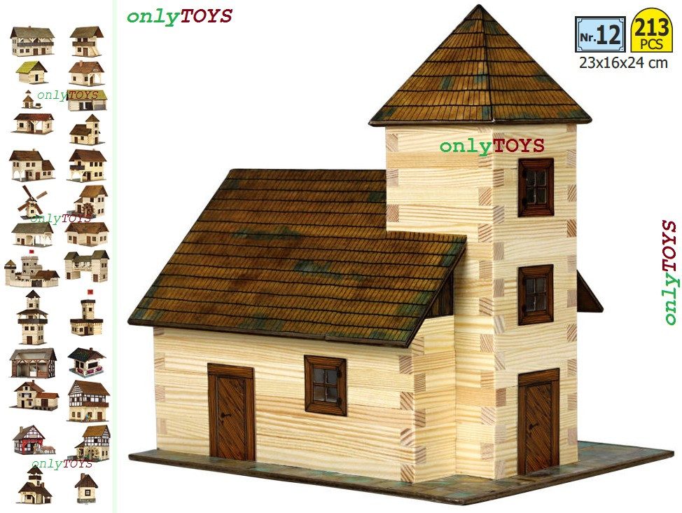 Set constructie casuta casute din lemn Biserca eco walachia church lego  wood log, 8-10 ani, Unisex | Okazii.ro