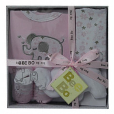 Bee Bo Set 4 piese cadou haine bebelusi body nou nascuti 0-3 luni roz gri foto