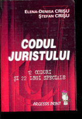 Codul juristului- 12 coduri si 22 legi speciale - Autor : Elena- Denisa Crisu - 112227 foto