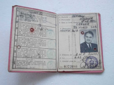 Permis de conducere 1968 RSR, eliberat in Tg. Mures foto