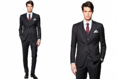 COSTUM Barbati Italia, Business Elegant &amp;quot;Dark Grey Suit&amp;quot;, 2 nasturi, SUPER PRET! foto