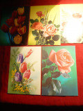 Set 6 Ilustrate - Flori - URSS 1979-1991 , cu marca fixa 5 kop, Necirculata