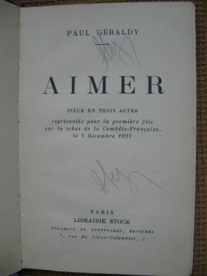 Paul Geraldy - Aimer (in limba franceza) foto