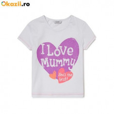 Nou! Tricou alb I love mummy, marca GEORGE, fetite 2-3 ani/ 98 cm foto