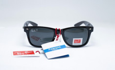 Ochelari De Soare Ray Ban Wayfarer Polarizati Negru Cadou Saculet,Laveta,Toc foto