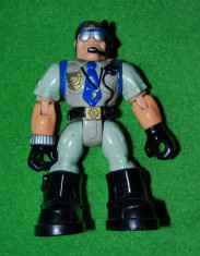 Jucarie din plastic, Politist, Fisher Price Mattel Inc. 2001, Rescue Hero, 16 cm, colectie, (supereroi ai operatiunilor de salvare) foto