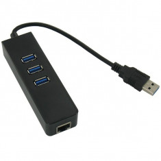 USB 3.0 Gigabit Ethernet Adapter with USB Hub YPU370 foto