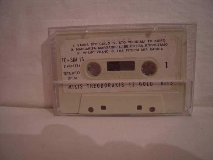 Casetă audio Mikis Theodorakis - 12 Gold Hits, originală, fără copertă