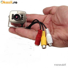 Mini camera de supraveghere cu infrarosu si sunet Alimentator Minisuport foto