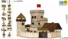 Set case casute traditionale din lemn CASTEL jucarie eco walachia castle wood foto