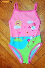 Nou! Costum de baie vesel fluturasi, marca FF kids, fetite 18-24 luni/ 92 cm- mica murdarie pe ea foto