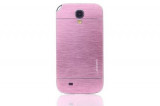 Husa MOTOMO roz deschis aluminiu + plastic Samsung Galaxy S4 + folie ecran, Metal / Aluminiu