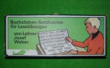 Joc educativ de invatat limba germana, Buchstaben - Setzkasten f&uuml;r Lese&uuml;bungen von Lehrer Josef Weber, vechi, vintage, colectie, anii &#039;40, educatie,