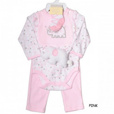 Bee Bo Set 5 piese haine bebelusi nou nascuti 0-3 luni / body bumbac fetite roz foto