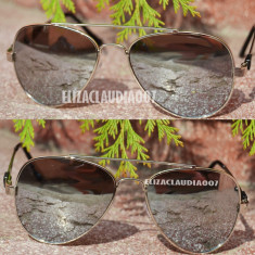 Ochelari de soare aviator argintii