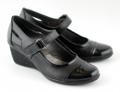 Pantofi dama piele naturala cu varf lacuit si arici, casual mas. 36 - Made in Romania - LICHIDARE DE STOC! foto