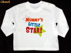 Nou! Bluzita alba Mummu&amp;#039;s little star, marca FF baby, baietei 12-18 luni/ 86 cm foto