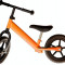 Bicicleta fara pedale portocalie cu jante negre