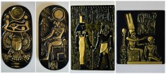 4 decoratiuni de perete Egiptene, unicate , lucrate manual foto
