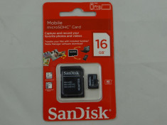 Card Micro S SanDisk 16 gb Clasa 10 30mb citire Livrare Gratuita foto